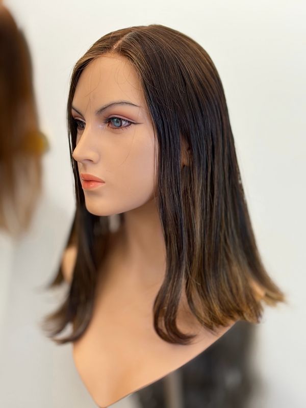 פאה פרונט לייס מחודשת יד שנייה, שיער טבעי,אורך יחיד,בלי פוני, 3668#