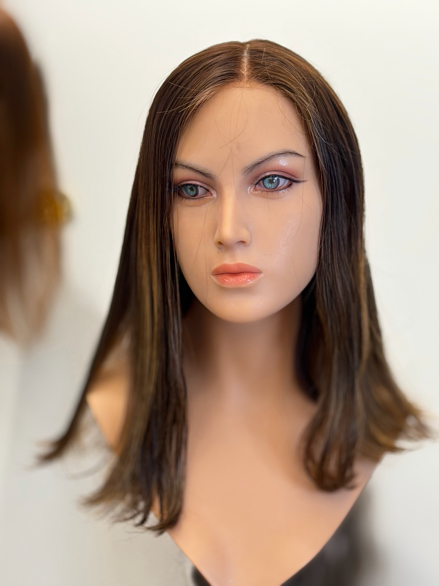 פאה פרונט לייס מחודשת יד שנייה, שיער טבעי,אורך יחיד,בלי פוני, 3668#