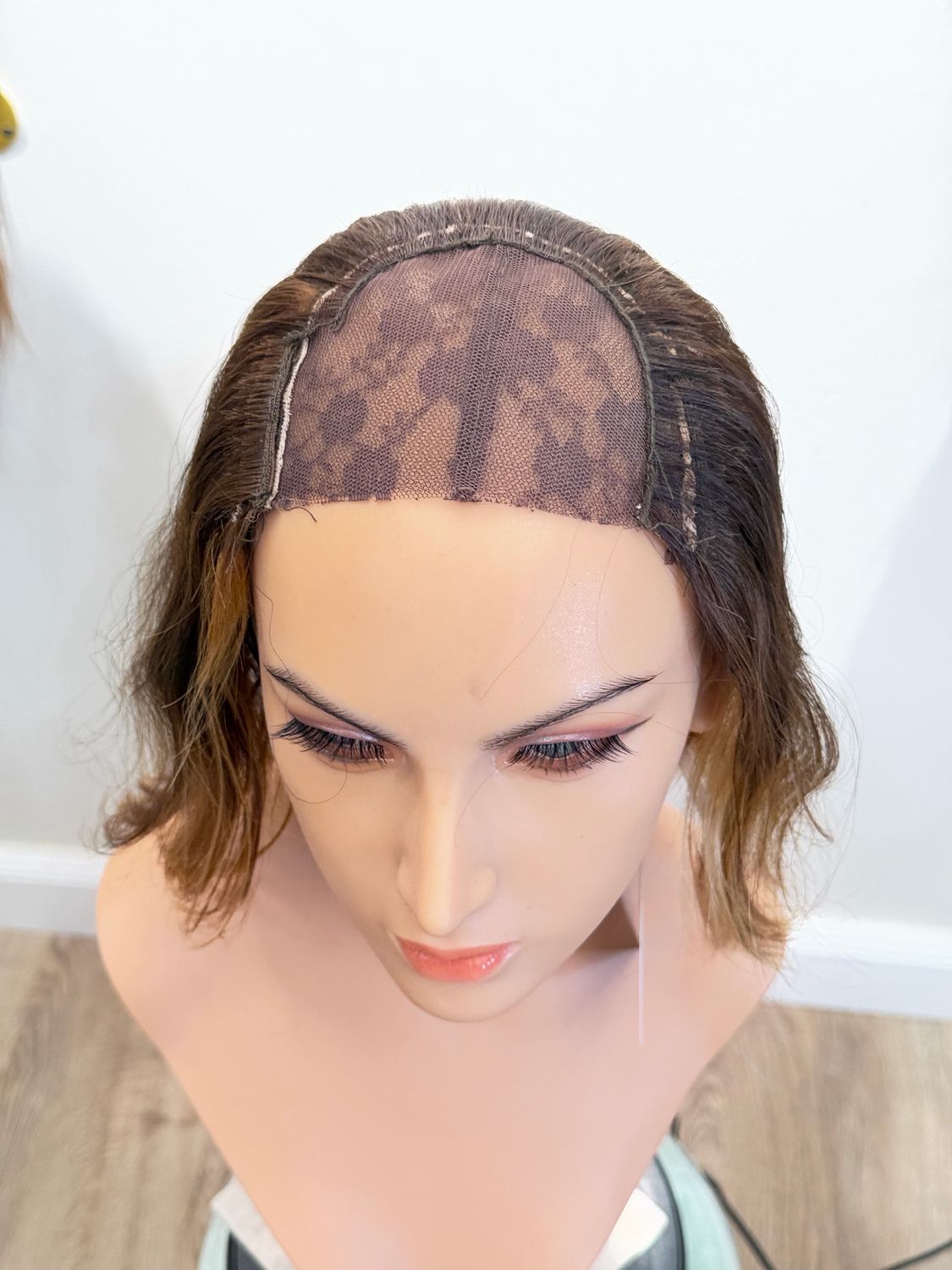 חצי פאה, פאה לכובע/ קסקט,מטפחת,שיער טבעי,קצר ,מחודשת יד שניה#3661#