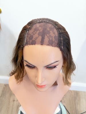 חצי פאה, פאה לכובע/ קסקט,מטפחת,שיער טבעי,קצר ,מחודשת יד שניה#3661#