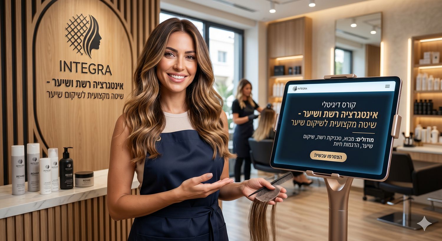 קורס  דיגיטלי אינטגרציה רשת ושיער - שיטה מקצועית לשיקום שיער
