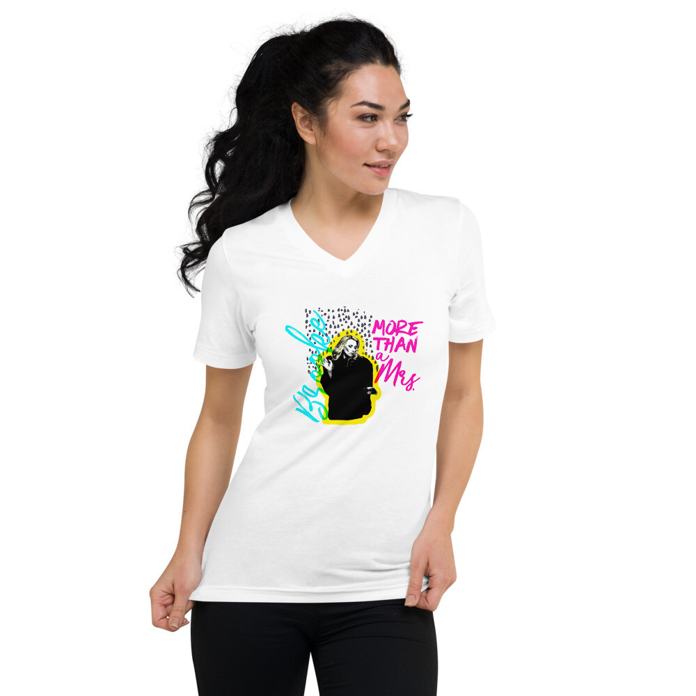 More than a Mrs - Unisex Short Sleeve V-Neck T-Shirt, Size: XS