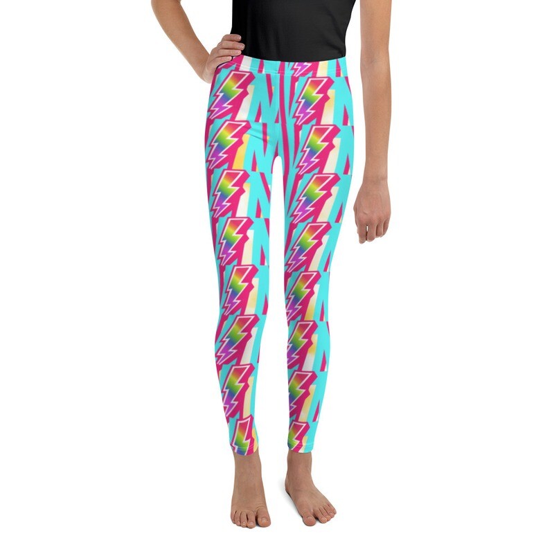 Yellow Tie dye Rainbow Youth Leggings