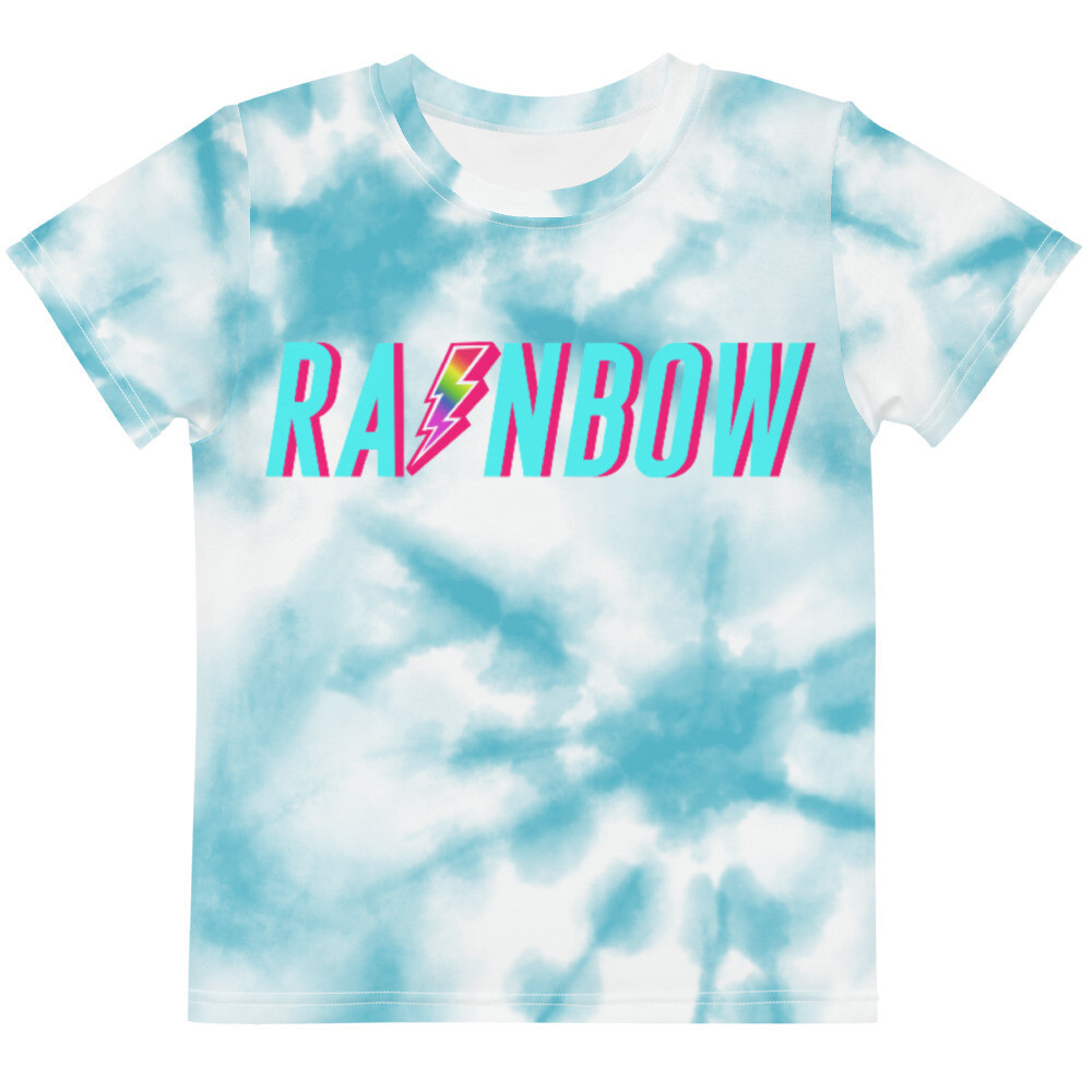The Blue Tie Dye Kids Rainbow crew neck t-shirt, Size: 2T