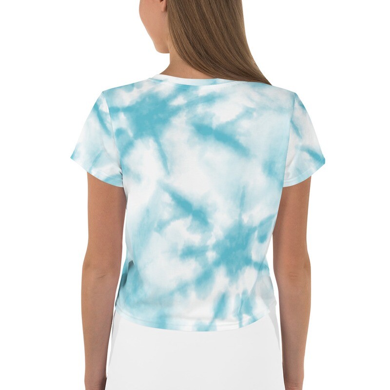 The Blue tie Dye Rainbow Crop Tee