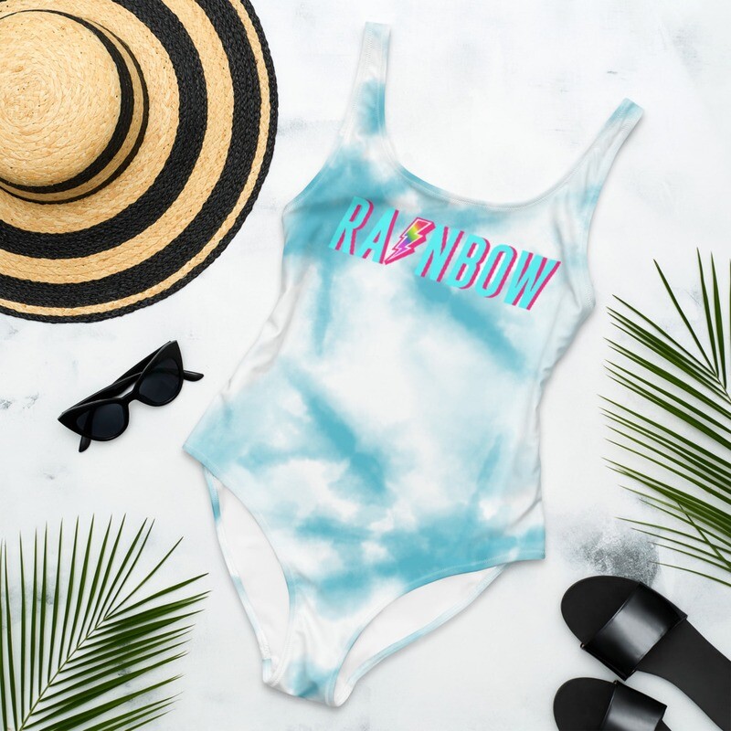 The Blue Tie Dye Rainbow One-Piece Swimsuit