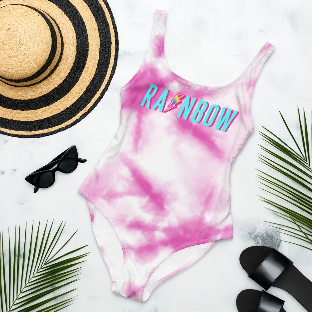 The Pink Tie Dye Rainbow One-Piece Swimsuit, Size: XS