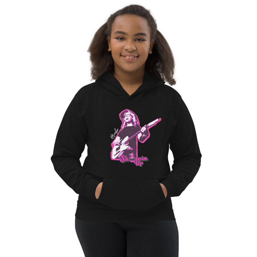 Showin' Up Kids Hoodie, Color: Jet Black, Size: XS