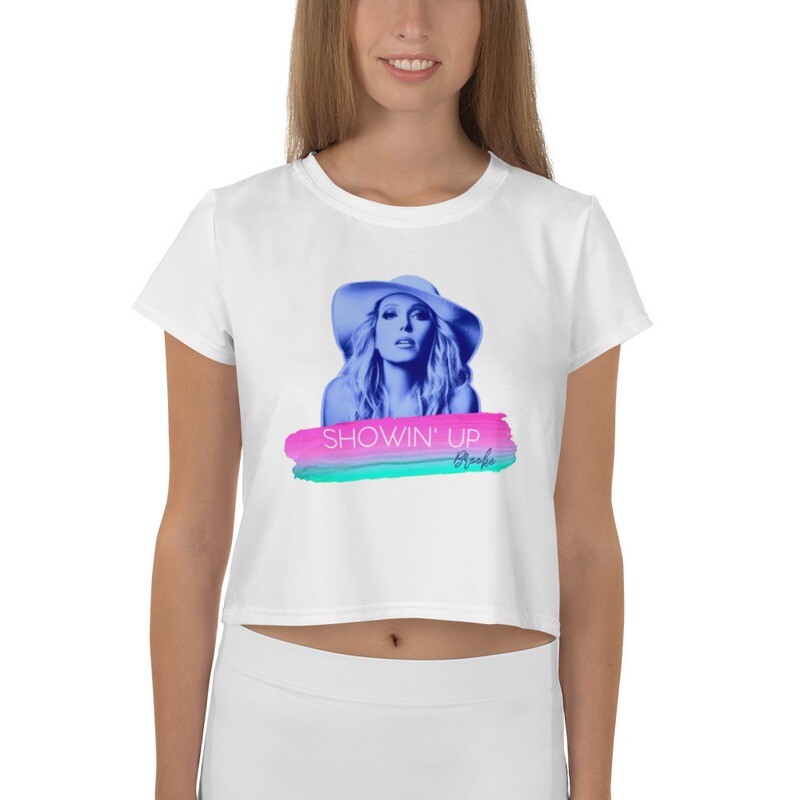 Shown' Up All-Over Print Crop Tee