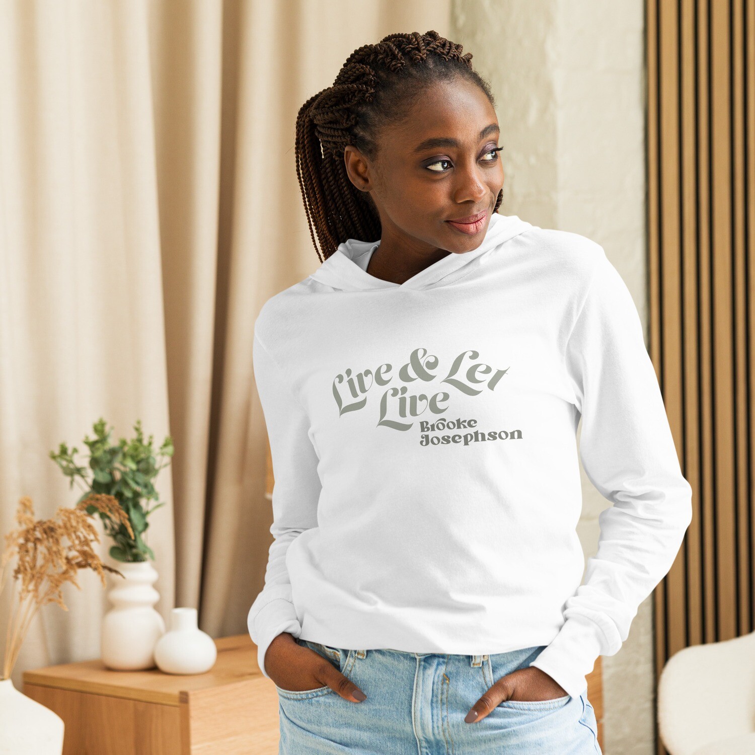 Live &amp; Let Live-Hooded long-sleeve tee