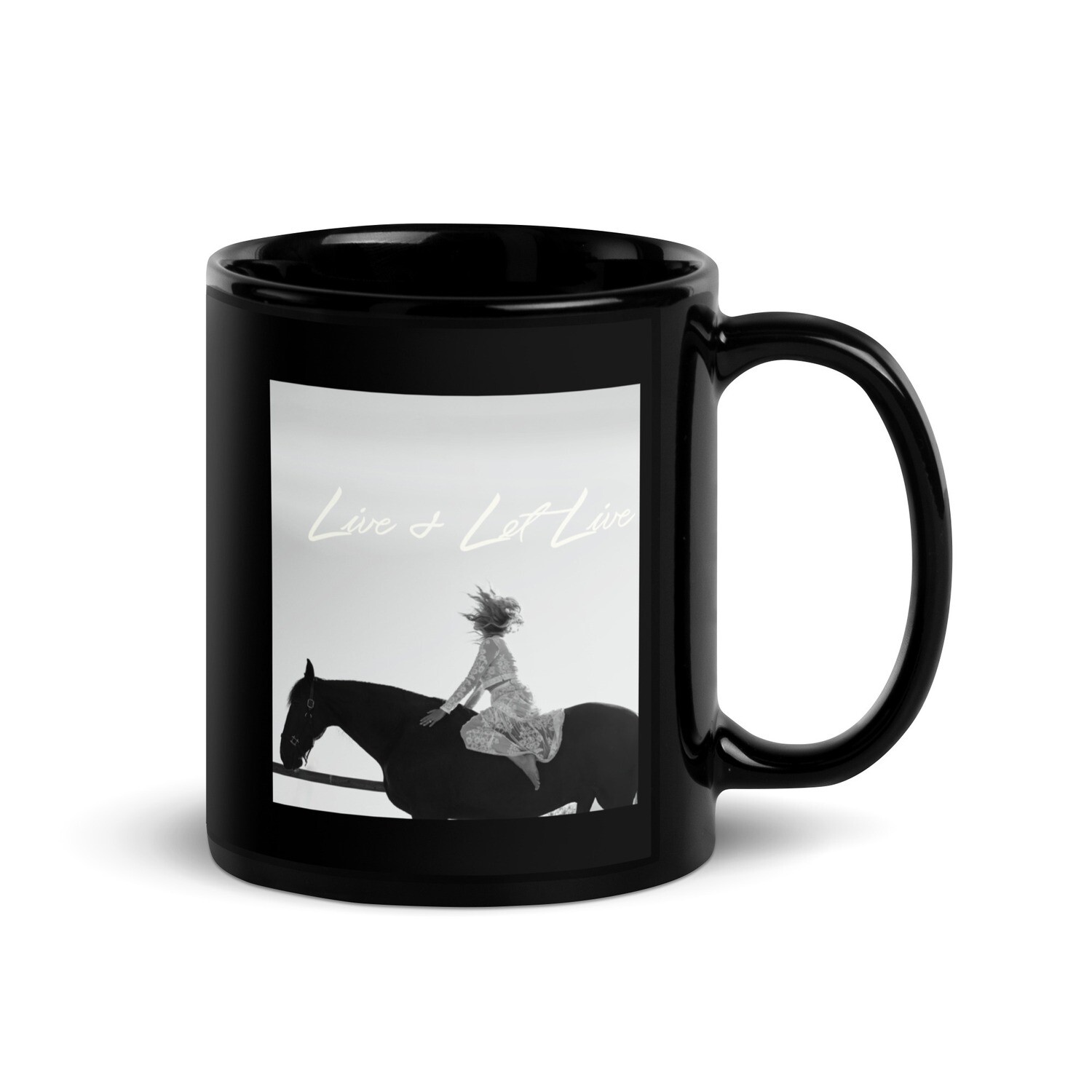 Live &amp; Let Live-Black Glossy Mug