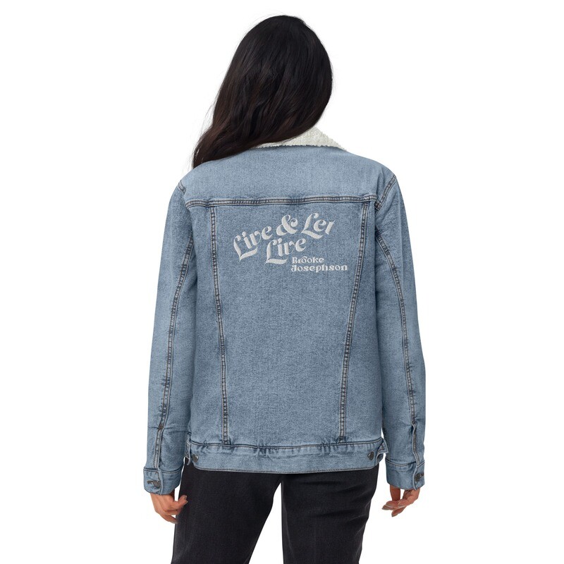 Live &amp; Let Live-Unisex denim sherpa jacket