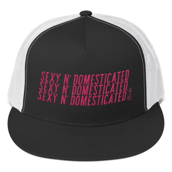 Sexy N&#39; Domesticated-Trucker Cap, Color: Black/ White