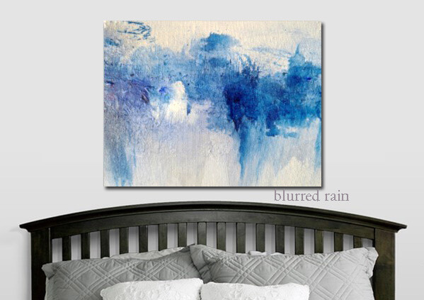 Abstract Wall Art Print | Blue White Modern Canvas Giclee | Free Shipping