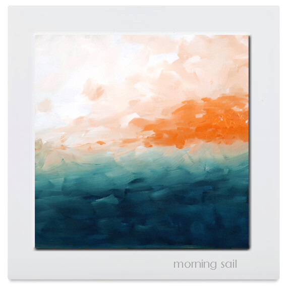 MORNING SAIL Abstract Seascape Art Print Giclee Canvas