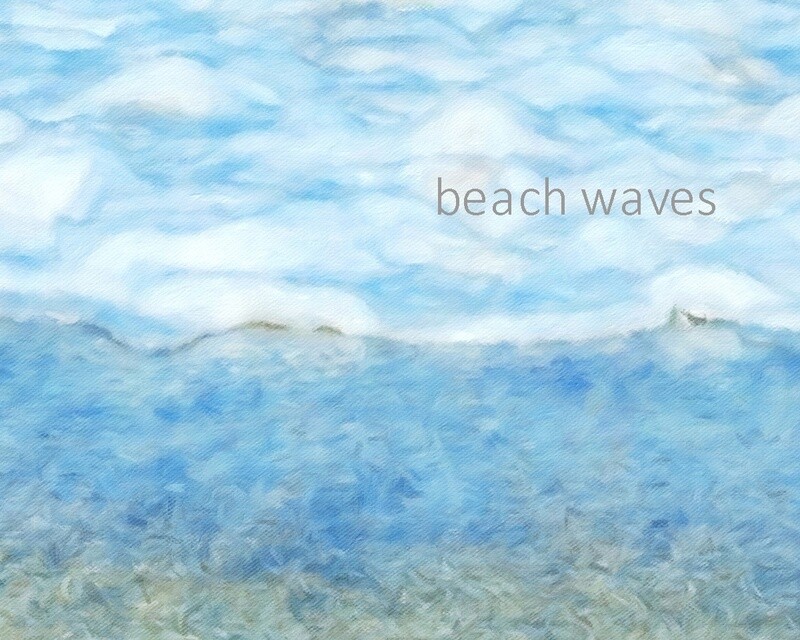 BEACH WAVES BLUE Original Art Print - Coastal Wall Art