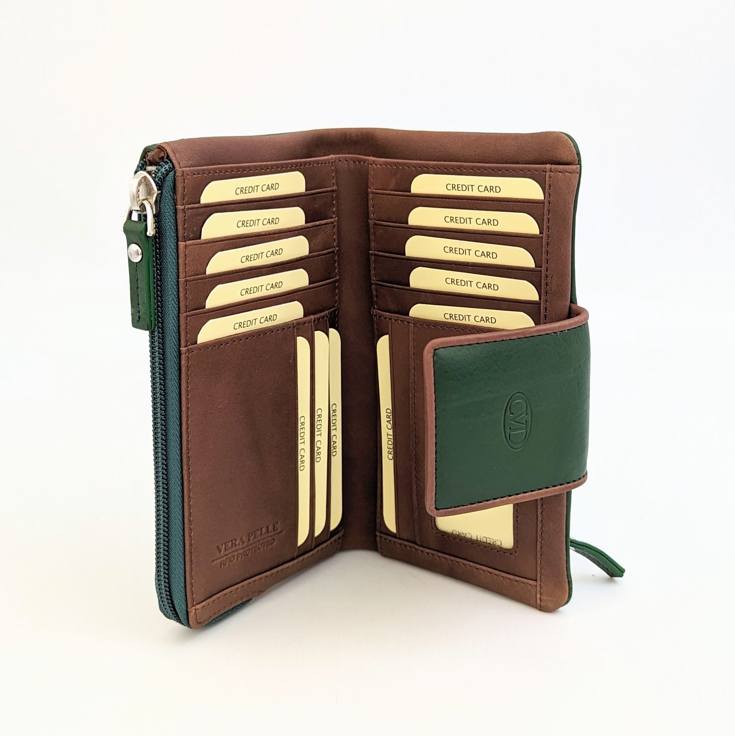 Portafoglio Grande Multifunzione Portafoglio Donna Pelle PU Con