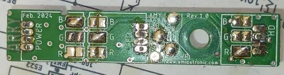 AMYA600LED - A RGB Programmable Commodore Amiga 600 3x LED Replacement A600 PCB