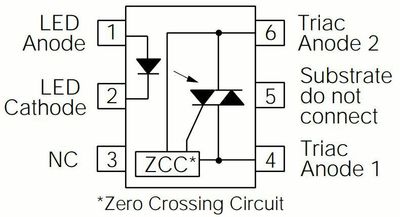 IL4118 - ZERO VOLTAGE CROSSING TRIAC DRIVER OPTOCOUPLER - DIP6 - Vintage RARE