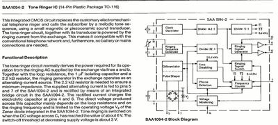SAA1094 - Tone Ringer IC
