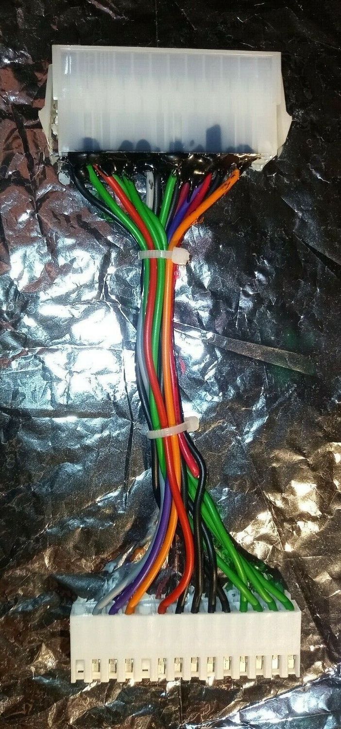 Commodore Amiga 2000 A2000 20-pin 24-pin ATX PSU Cable Adapter NO TICK NO -5V