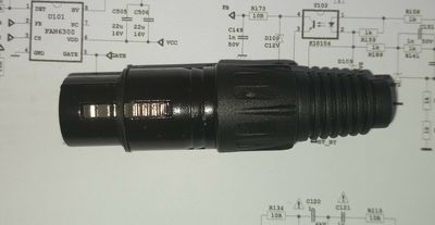 Connector XLR Cannon Socket Female 5 Pole PVC Black, solder contacts