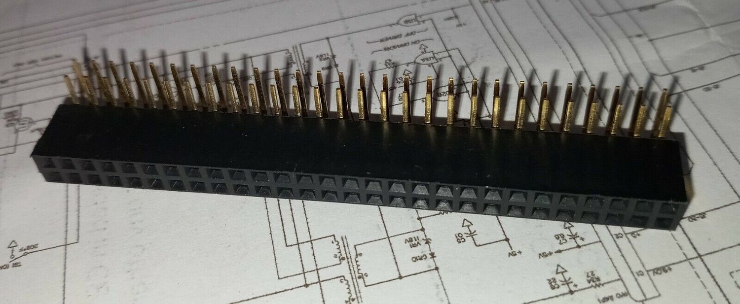 56-pin Header 2.54mm Female Dual Row Right Angle Amiga 500 Plus A501 - NOS RARE