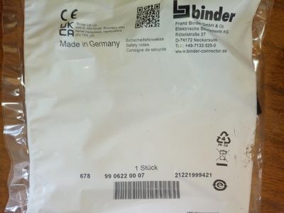 99-0622-00-07 7-pole Binder Connector Bayonet 678 Series Female Solder Autogyro