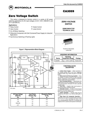 CA3059 Zero Voltage Switch IC CI integrated circuit 24/120V 208/230 V