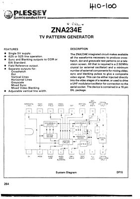 ZNA234E DIP16 TV Pattern Generator LX834 Nuova Elettronica 119 Plessey