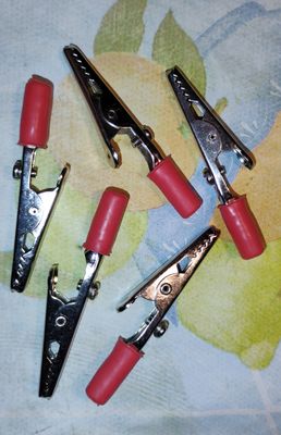 Alligator Clips with Plastic Insulation 50mm lenght