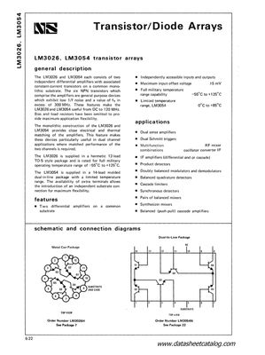 CA3054 = LM3054 - Two independent differential amplifiers
