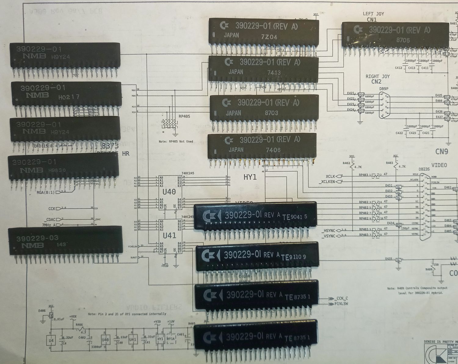 Original Video Hybrid VIDIOT Amiga 500 Plus 1000 2000 3000 A2320 P/N 390229 RARE VINTAGE