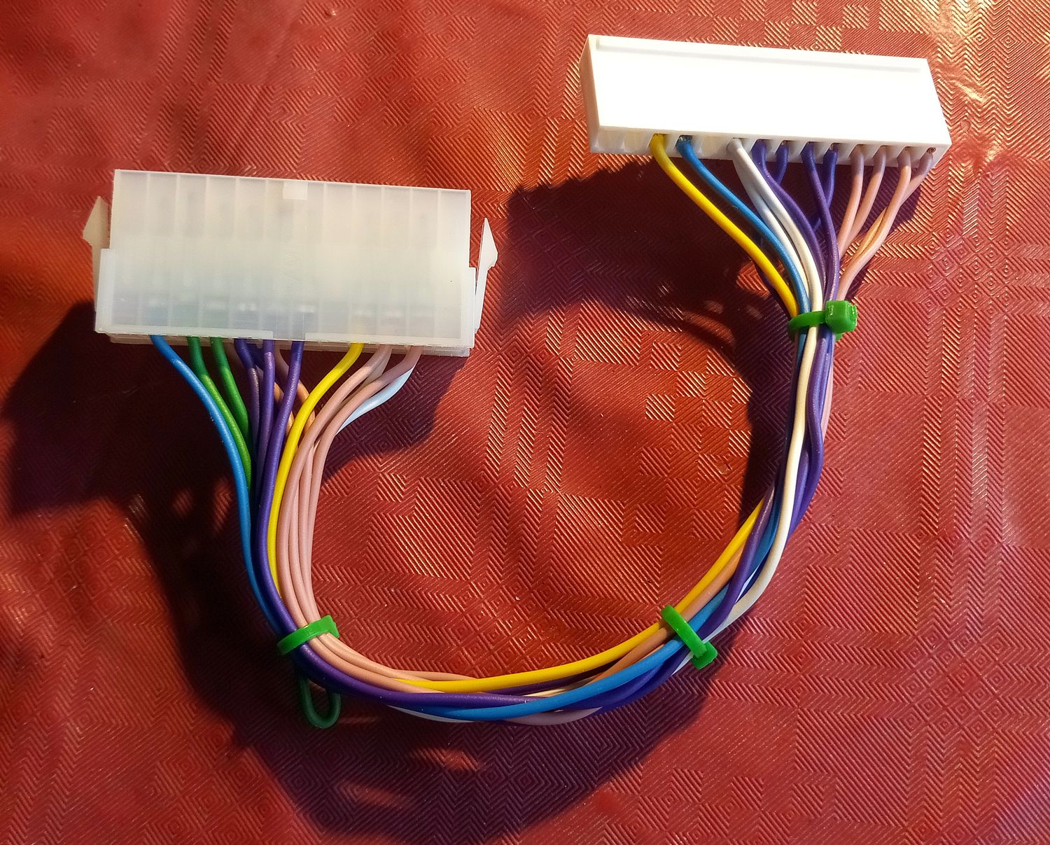 Commodore Amiga 2000 A2000 20-pin 24-pin ATX PSU Cable Adapter NO TICK NO -5V