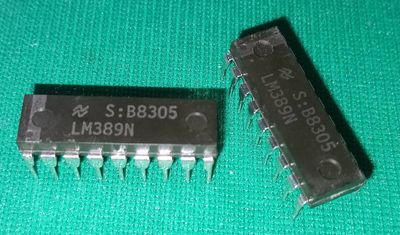 LM389 Low Voltage Audio Power Amplifier with NPN Transistor Array DIL18 NOS