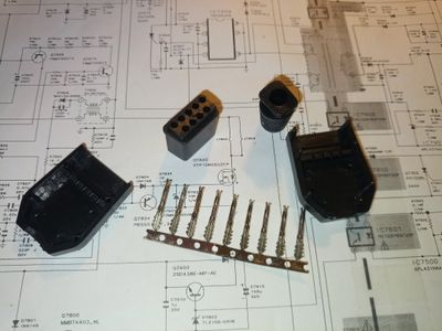 DB9 Female Connector Kit — D-Sub 9-Pin, Crimp Type — Housing, Strain Relief Boot &amp; Crimp Pins — RS-232 Serial
