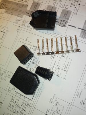 DB9 Female Connector Kit — D-Sub 9-Pin, Crimp Type — Housing, Strain Relief Boot & Crimp Pins — RS-232 Serial DB9 Female Connector Kit — D-Sub 9-Pin, Crimp Type — Housing, Strain Relief Boot & Crimp Pins — RS-232 Serial