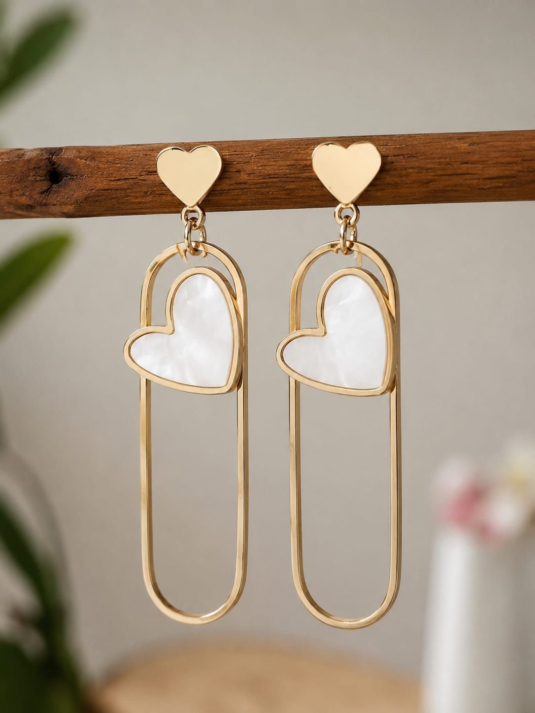 Heart Loop Drop Earrings