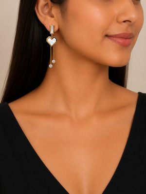 Pixelated Heart Drop Earrings