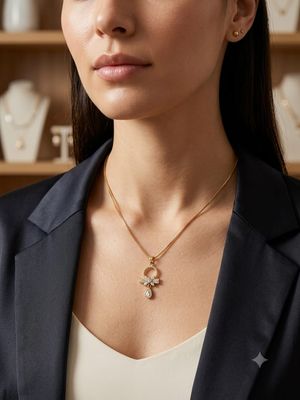 Gold Bow Drop crystal