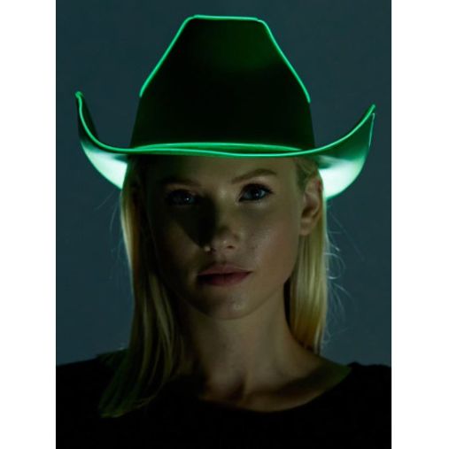 Light-Up Green Cowboy Hat