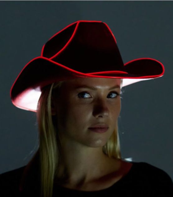 Light-Up Red Cowboy Hat