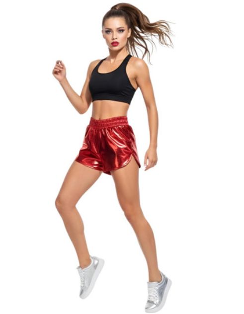 Red Metallic Shorts, L/XL