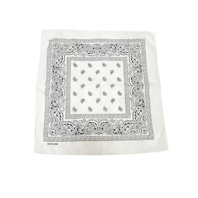 White Paisley Bandana 20x20in