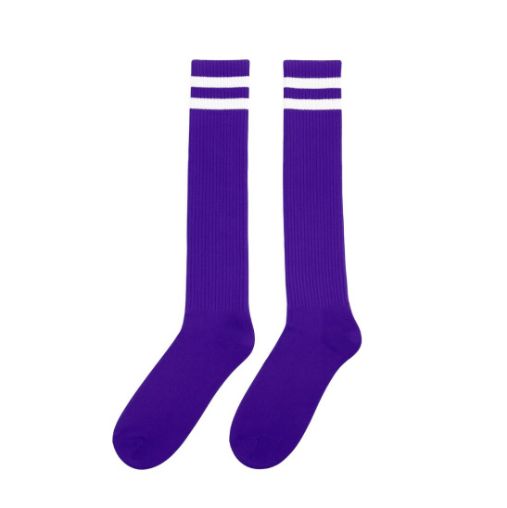 Purple Knee High Striped Socks