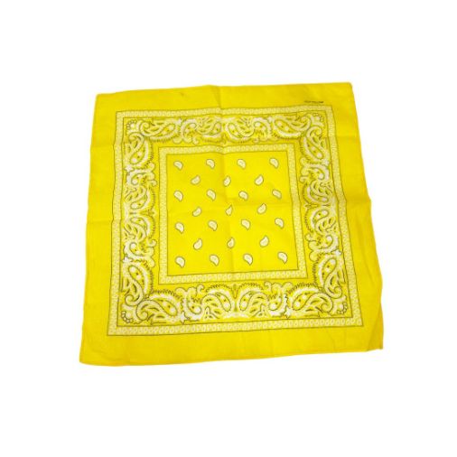 Yellow Paisley Bandana 20x20in