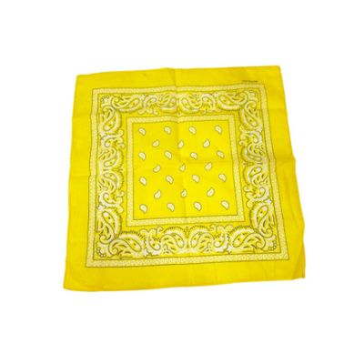 Yellow Paisley Bandana 20x20in