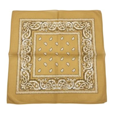 Gold Paisley Bandana 20x20in
