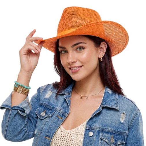 Orange Burlap Cowboy Hat