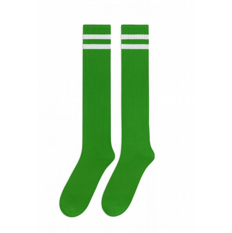 Green Knee High Striped Socks